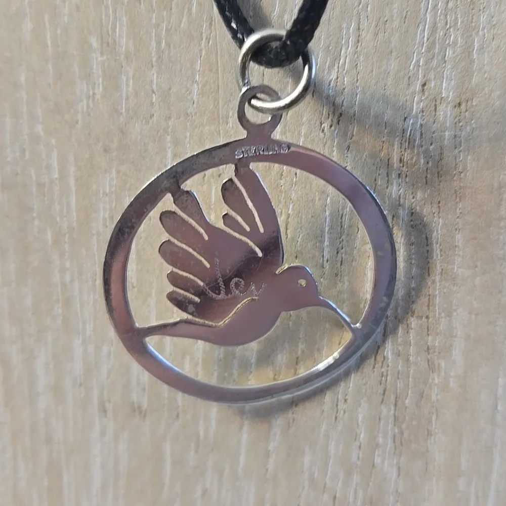 Chic Sterling Silver Humming Bird Necklace 1